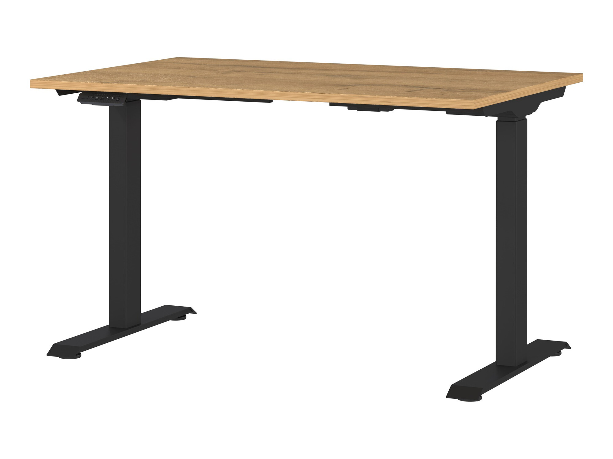 Höhenverstellbarer Schreibtisch Eliromo 118 (Grandson Eichenholzoptik + Schwarz)