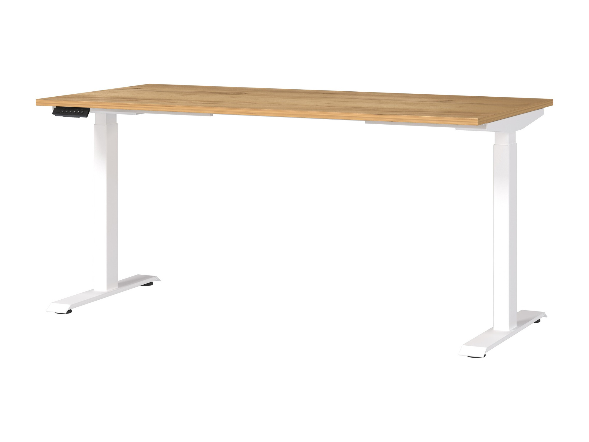 Höhenverstellbarer Schreibtisch Sacramento 416 (Navarra eichenholzoptik + Weiß)