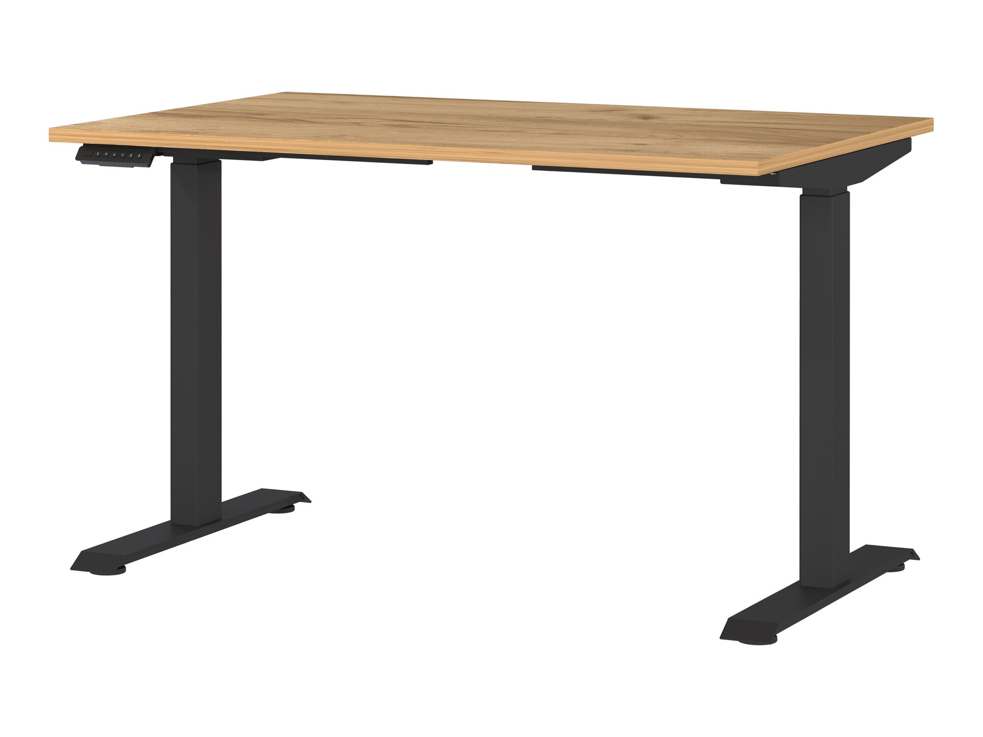 Höhenverstellbarer Schreibtisch Sacramento 417 (Navarra eichenholzoptik + Schwarz)