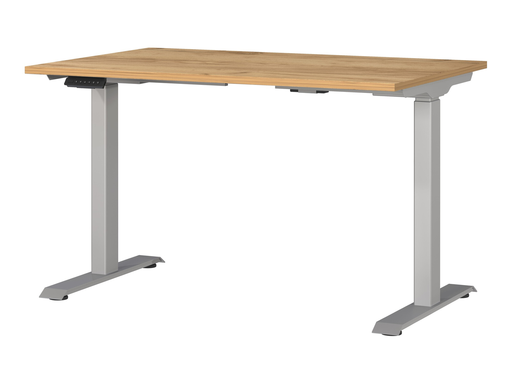 Höhenverstellbarer Schreibtisch Sacramento 417 (Navarra eichenholzoptik + Silber)