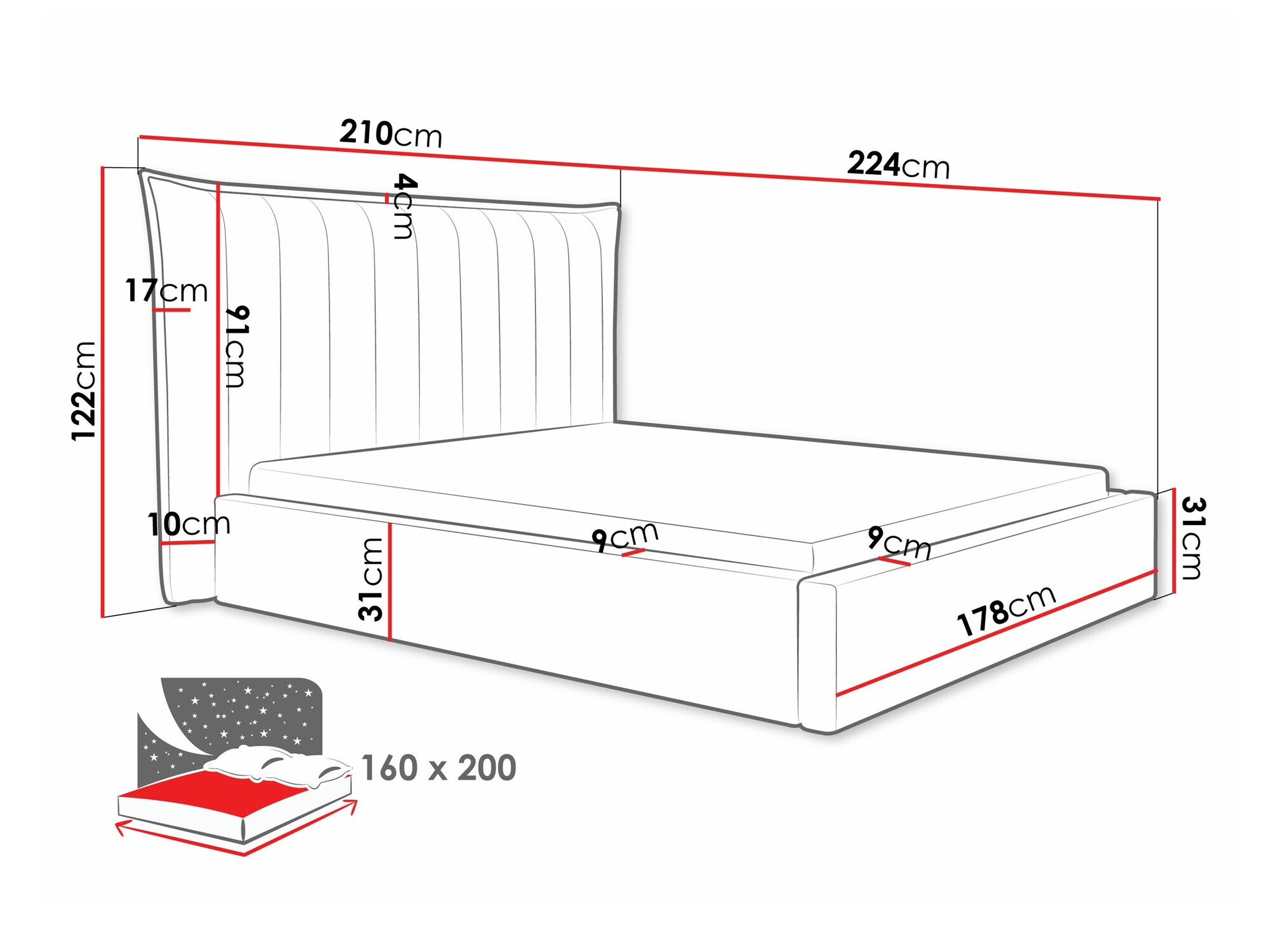 Bett Comfivo Solacium (Paros 1)