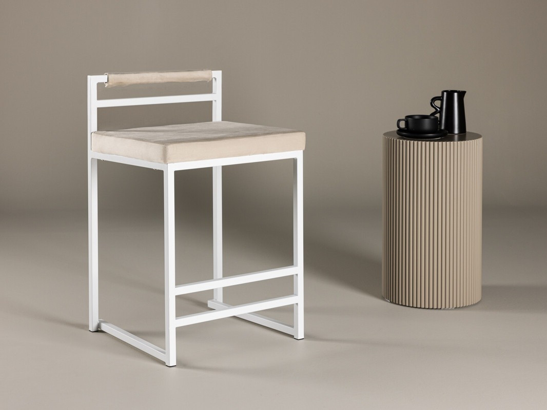 Barstuhl Dallas 4519 (Weiß + Beige)