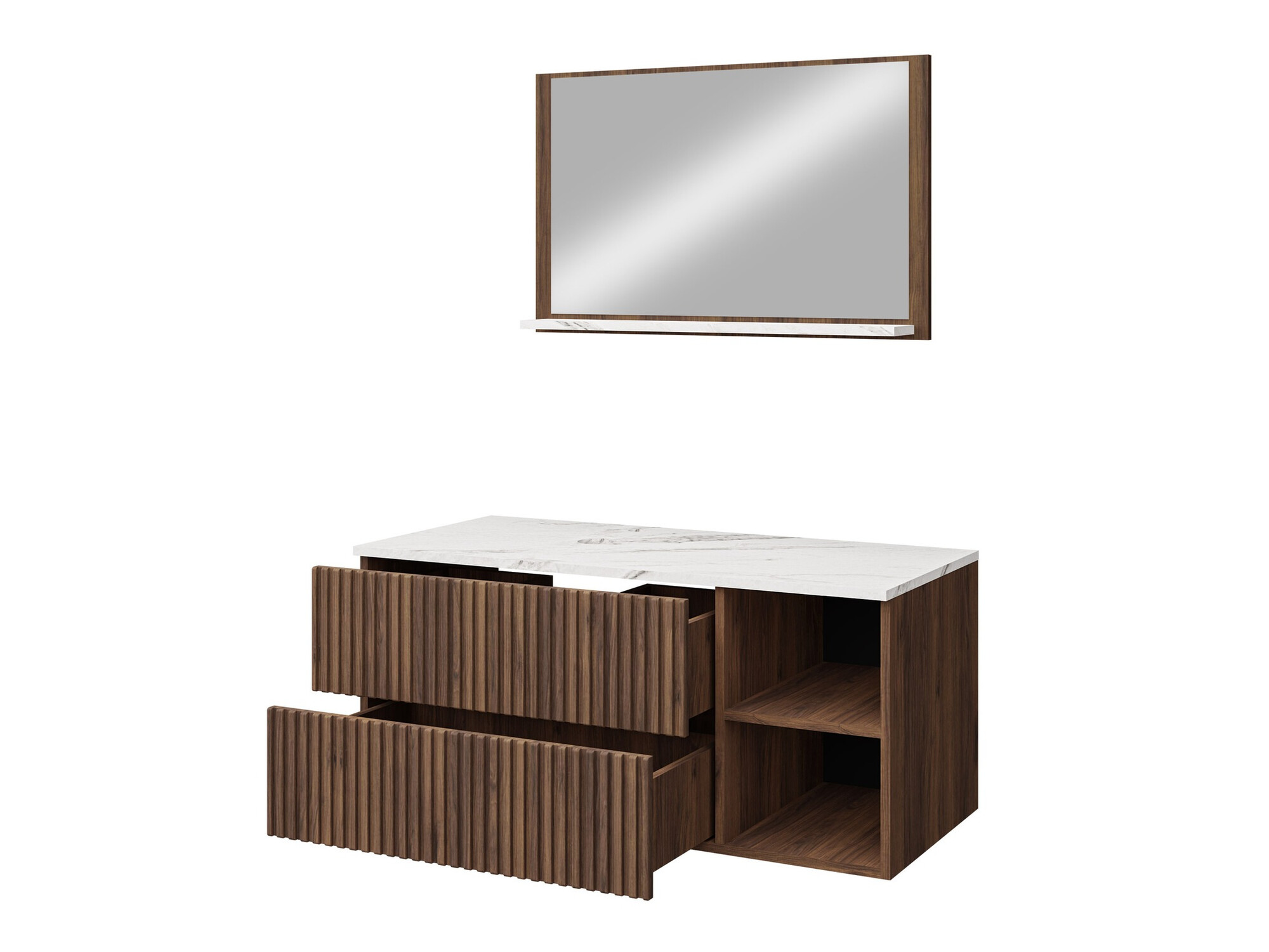 Badezimmer-Set Nauta (Schwarz + Schwarzer Marmor)
