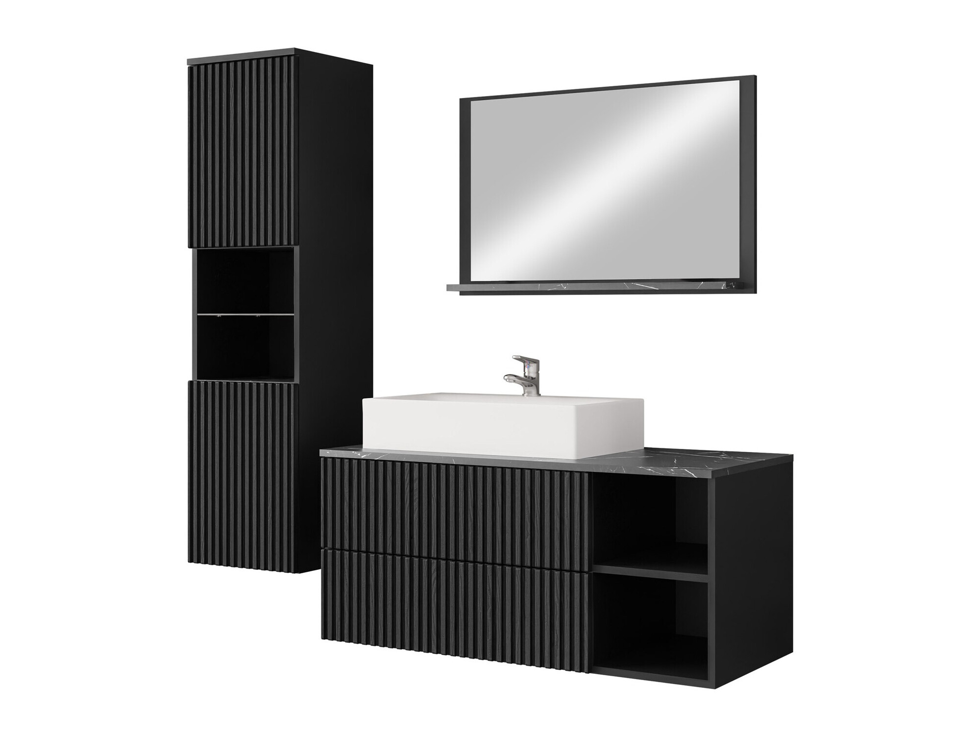 Badezimmer-Set Ophruvi 104 (Schwarz)