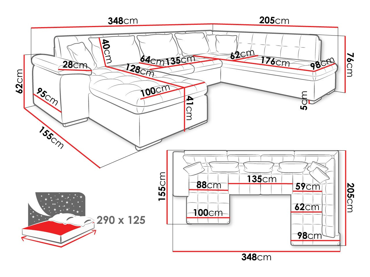 Ecksofa Comfivo 170 (Sicuro 80 + Sempre 9)
