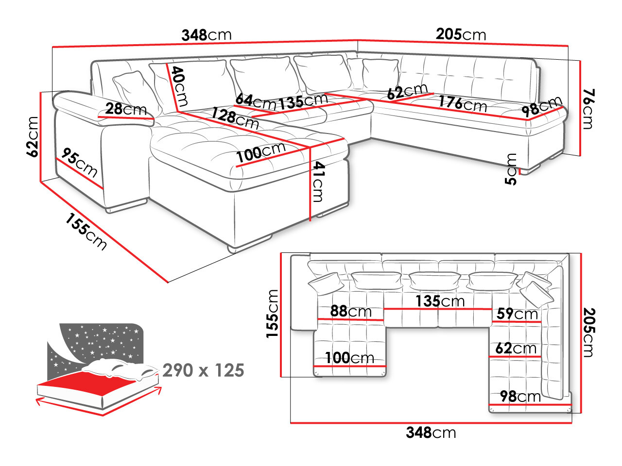 Ecksofa Comfivo 180 (Sicuro 80 + Sempre 9)