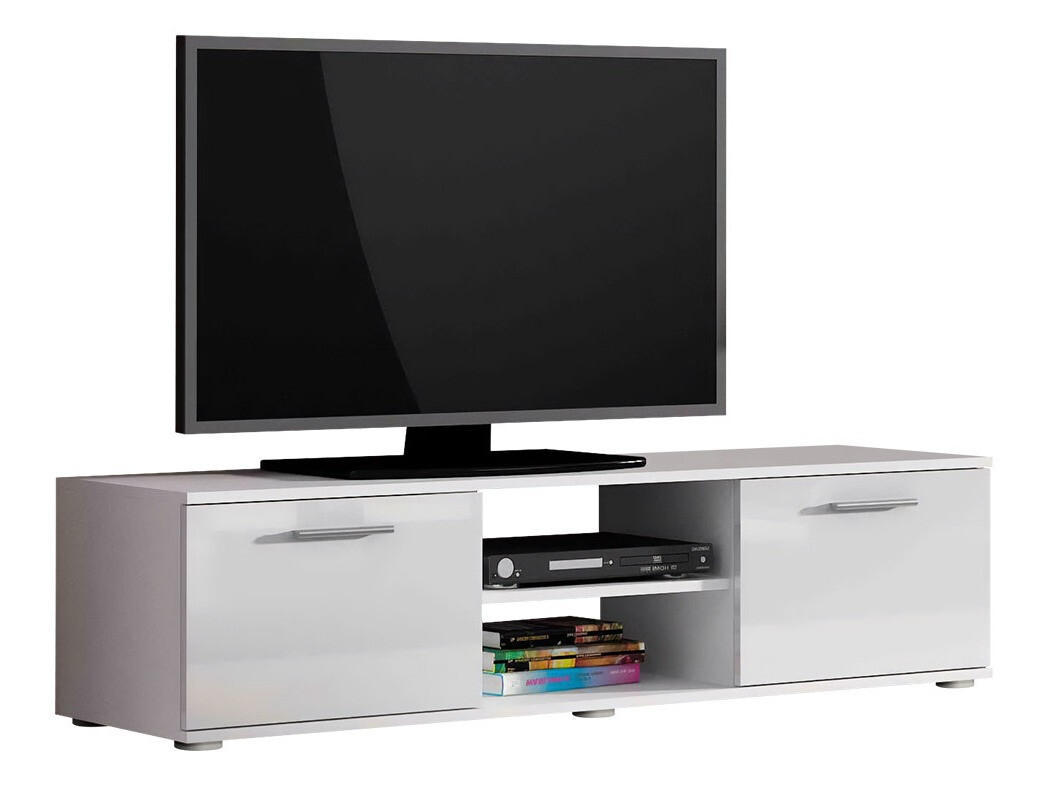 TV-Möbel Tornola 100 (Weiß + Weiß glänzend)