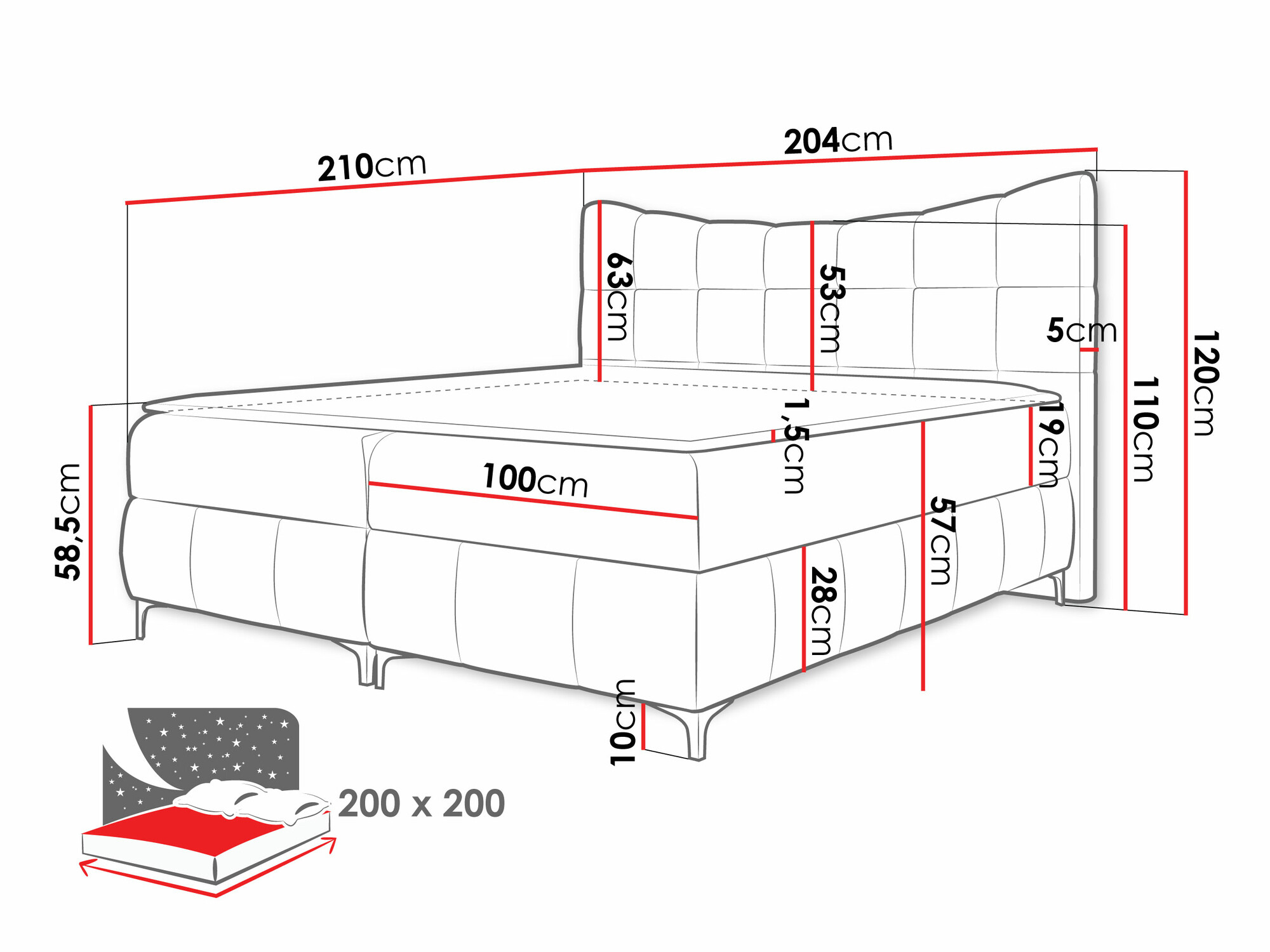 Boxspringbett Littera (Freya 210.28)