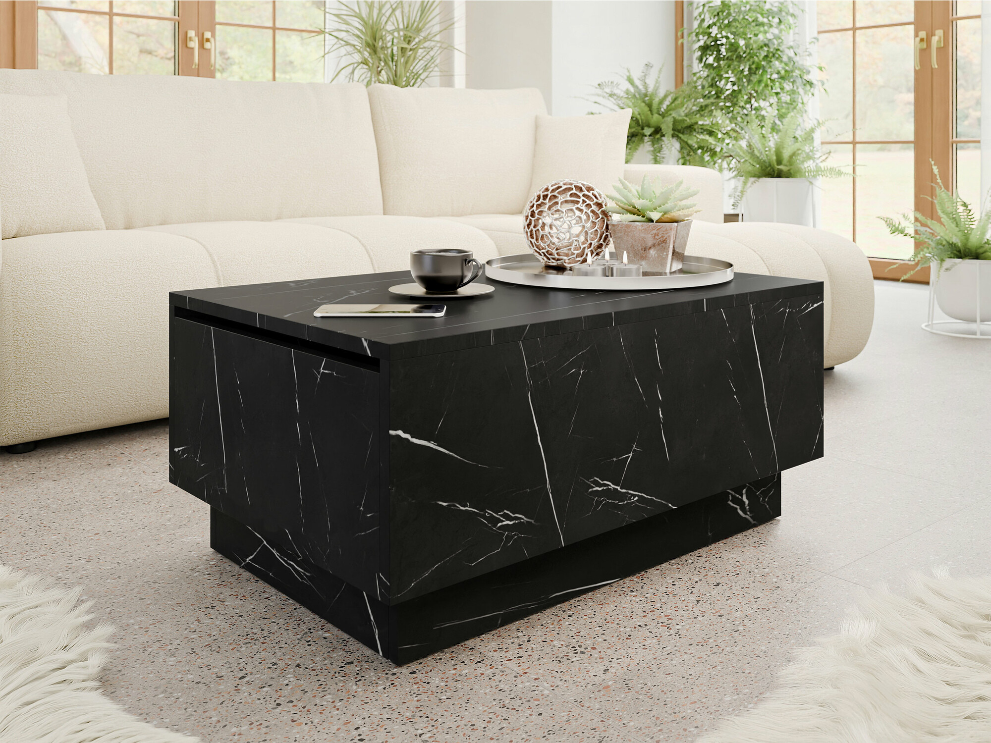 Couchtisch Goodyear 134 (Schwarzer Marmor)