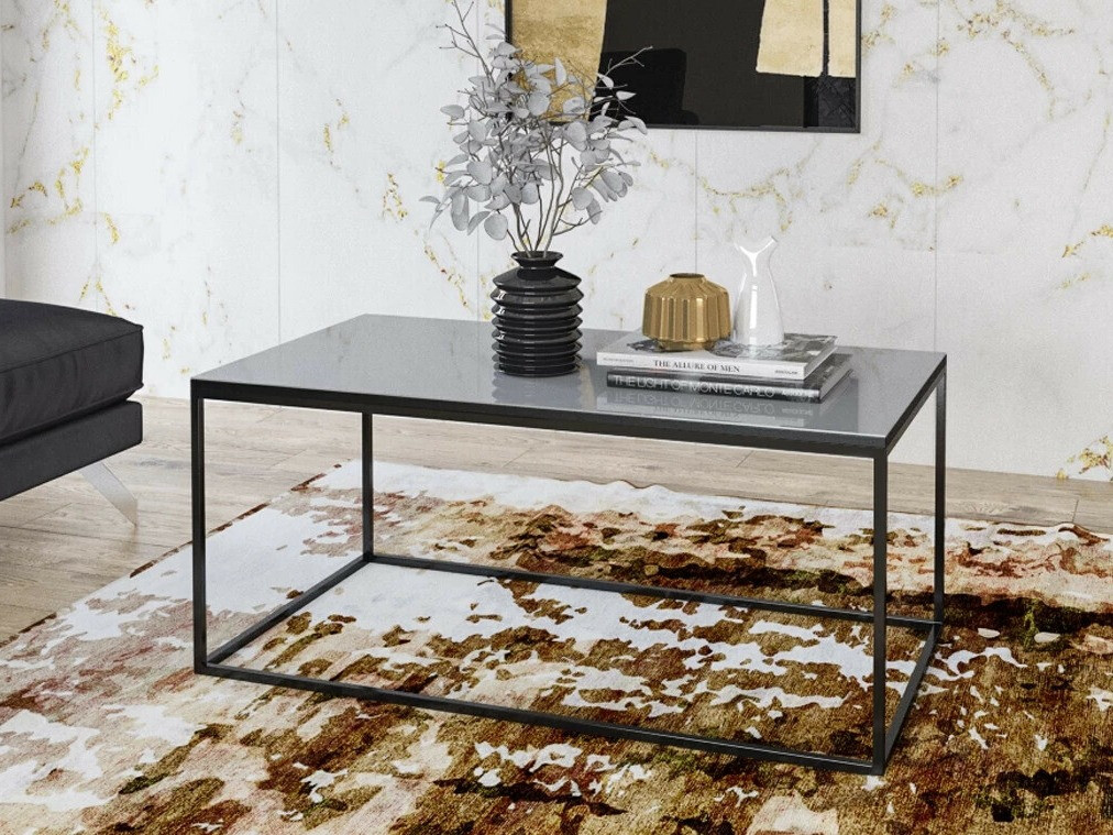 Couchtisch Fervese 115 (Schwarz + Glanzgrau)