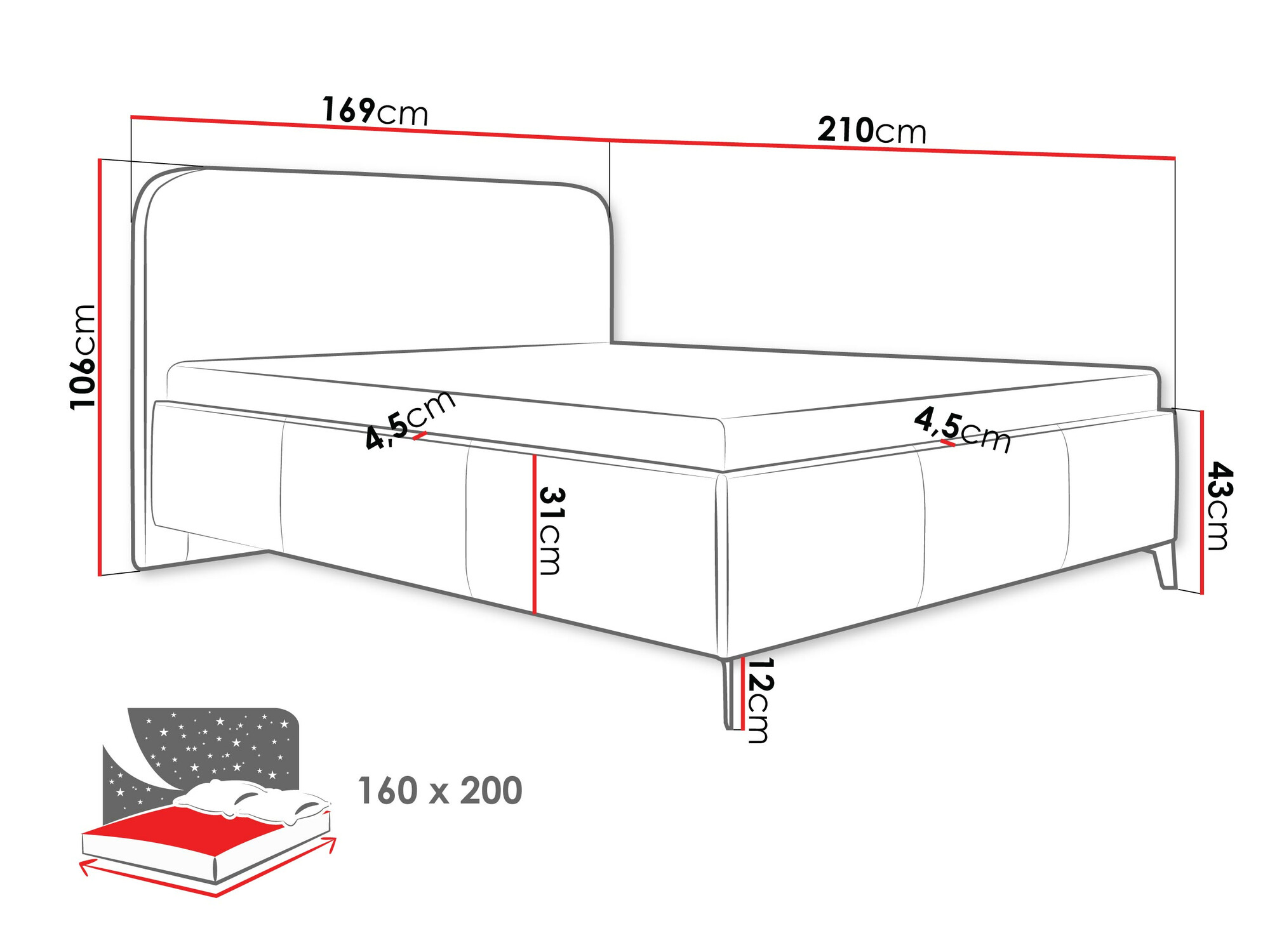 Bett ComfiDream Lumila (Velo 635)