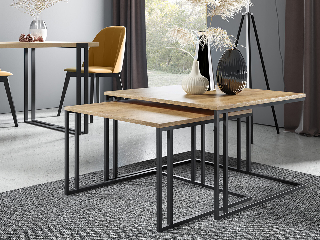 Couchtischset Oswego 110 (Braun + Schwarz)