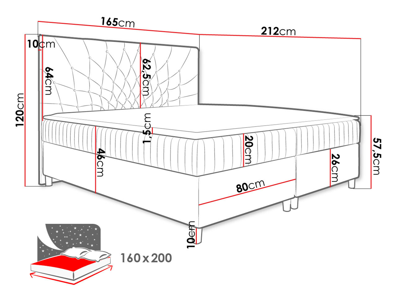 Boxspringbett Civitas (Manila 02)