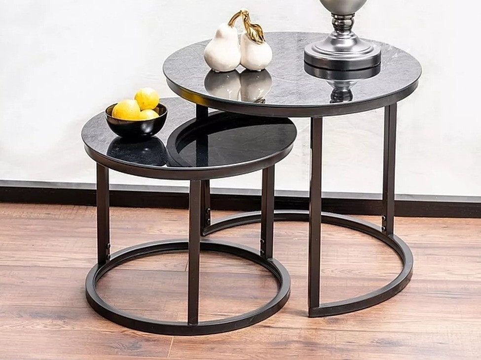 Beistelltische-Set Detroit 495 (Schwarz)