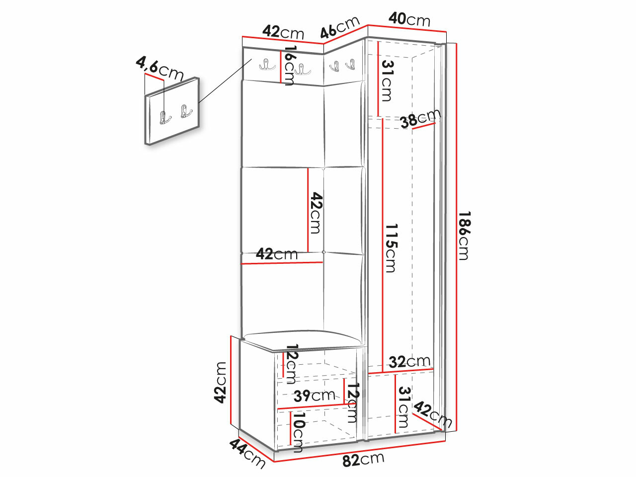 Flurgarnitur Hartford 381 (Weiß)