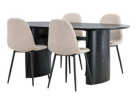 Essgruppe Dallas 4559 (Beige + Schwarz)
