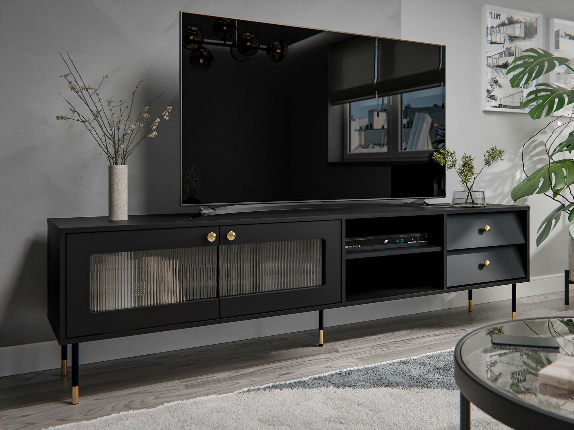 TV-Möbel Feletri 103 (Schwarz)