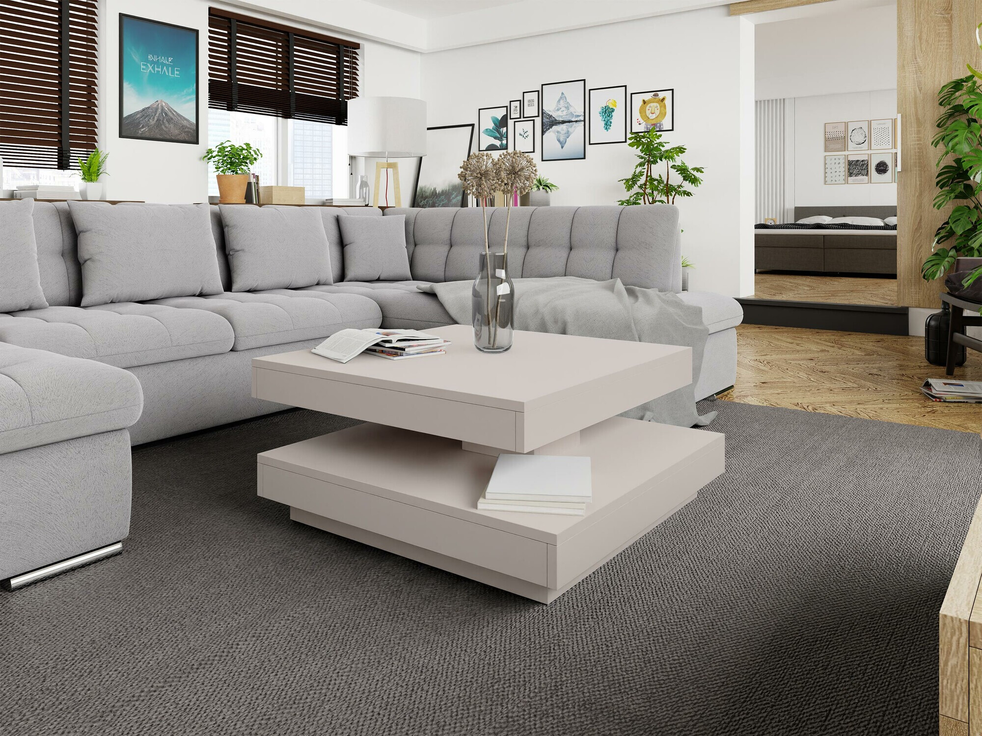 Couchtisch-Transformer Comfivo Pisces (Kaschmir)