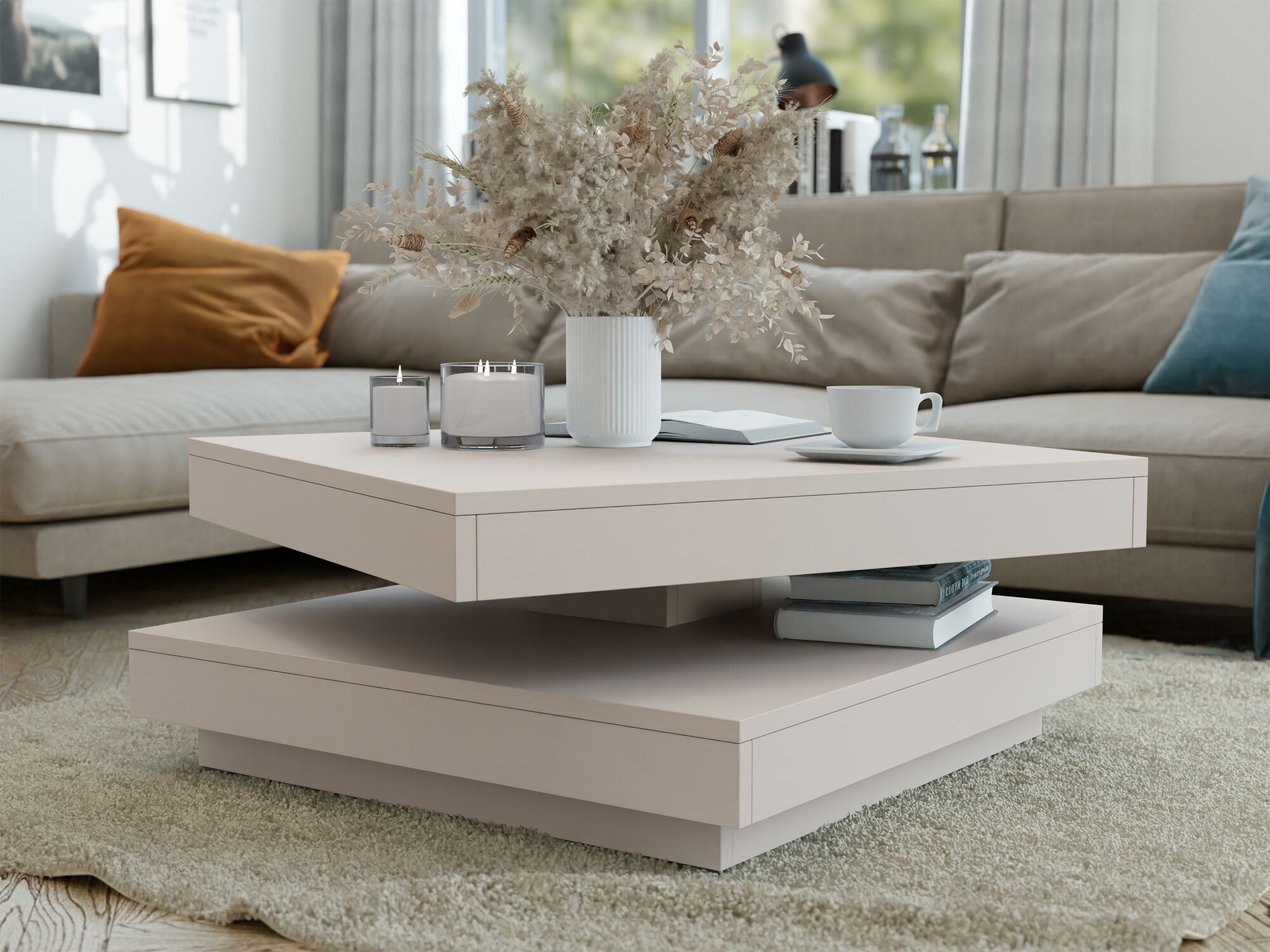 Couchtisch-Transformer Comfivo Pisces (Kaschmir)