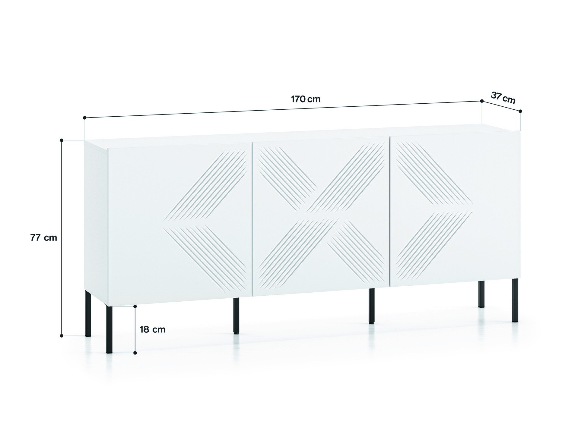 Sideboard Dorferi 102 (Schwarz)