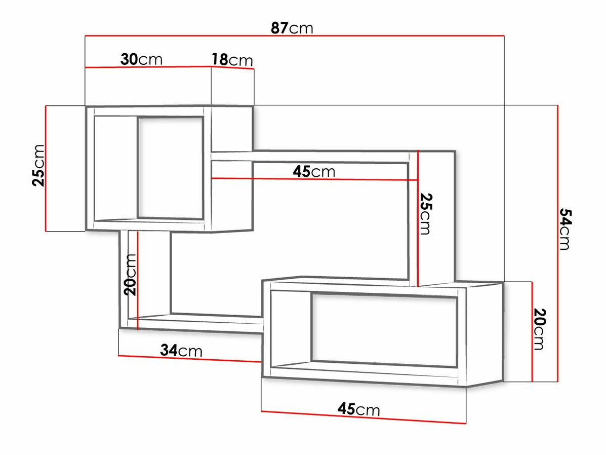 Wandregal Sarasota 106 (Sonoma Eichenholzoptik + Weiß)
