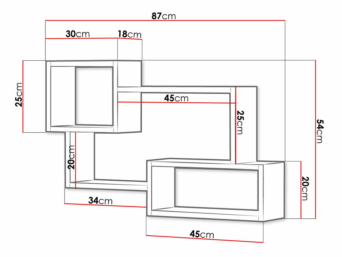 Wandregal Sarasota 106 (Wotan Eiche + Weiß)
