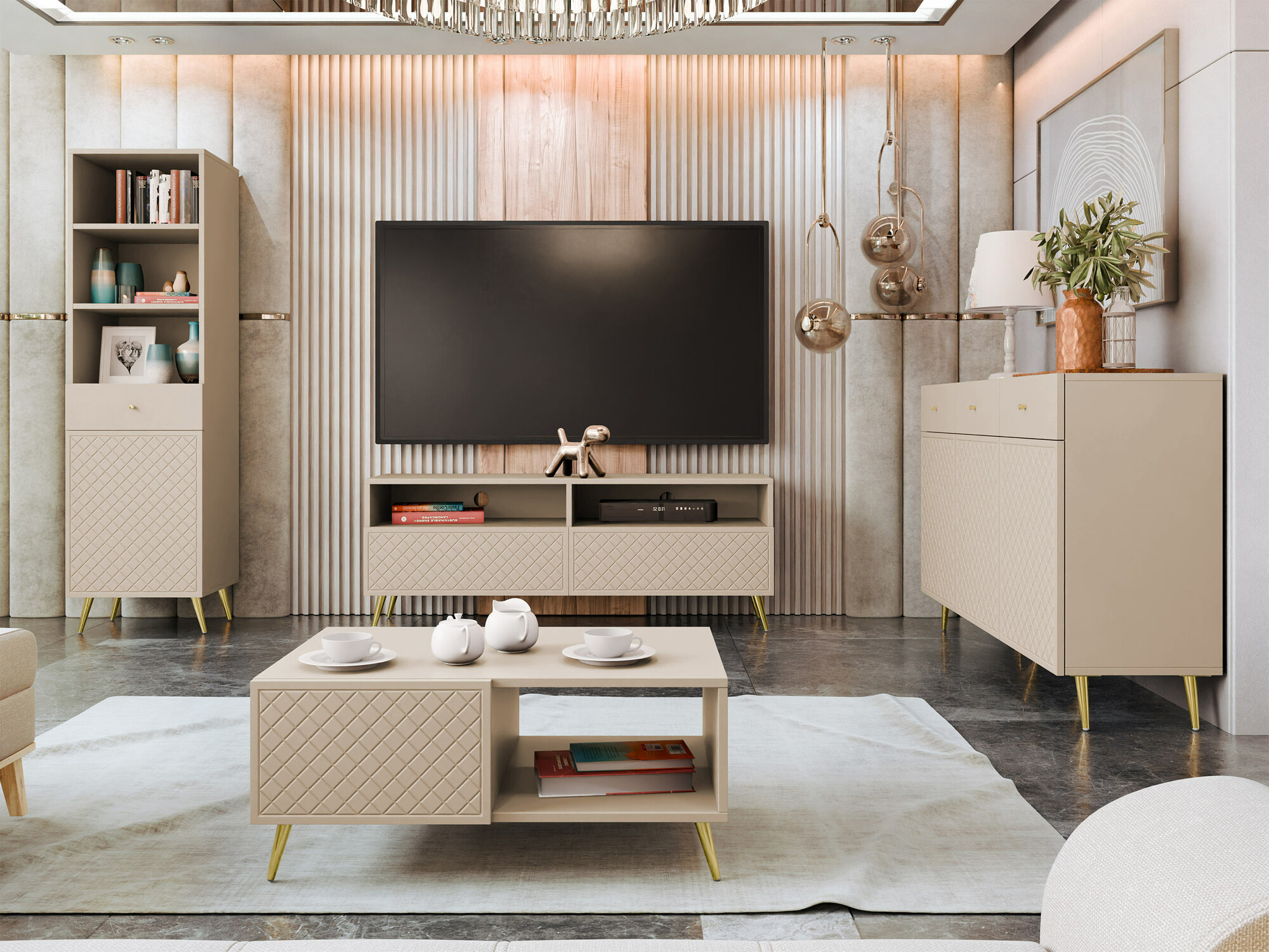 TV-Möbel Comfivo Nuromo 112 (Beige)