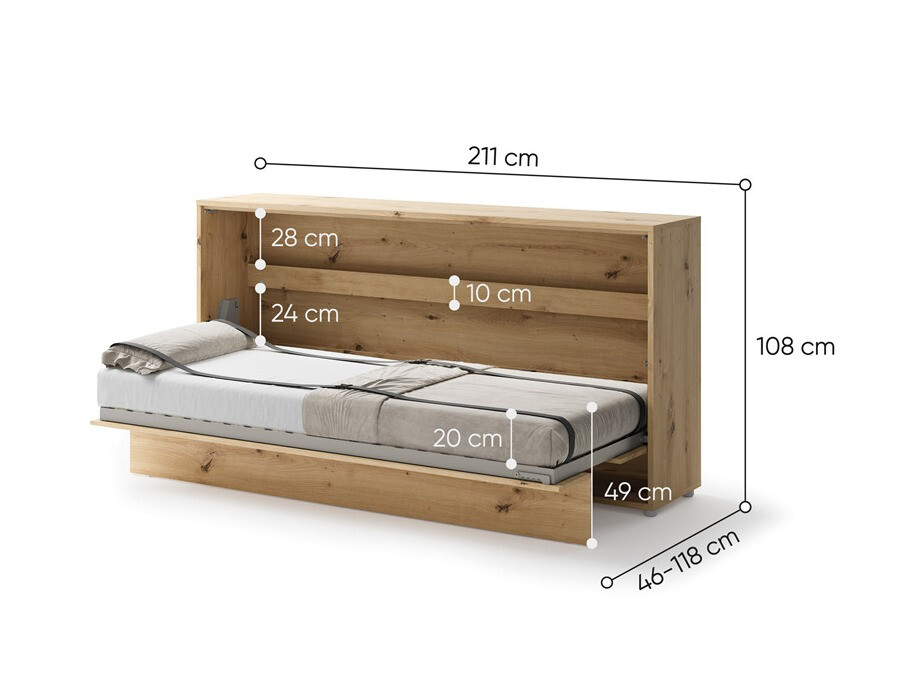 Schrankbett Concept Pro Lenart V (Artisan Eichenholzoptik)