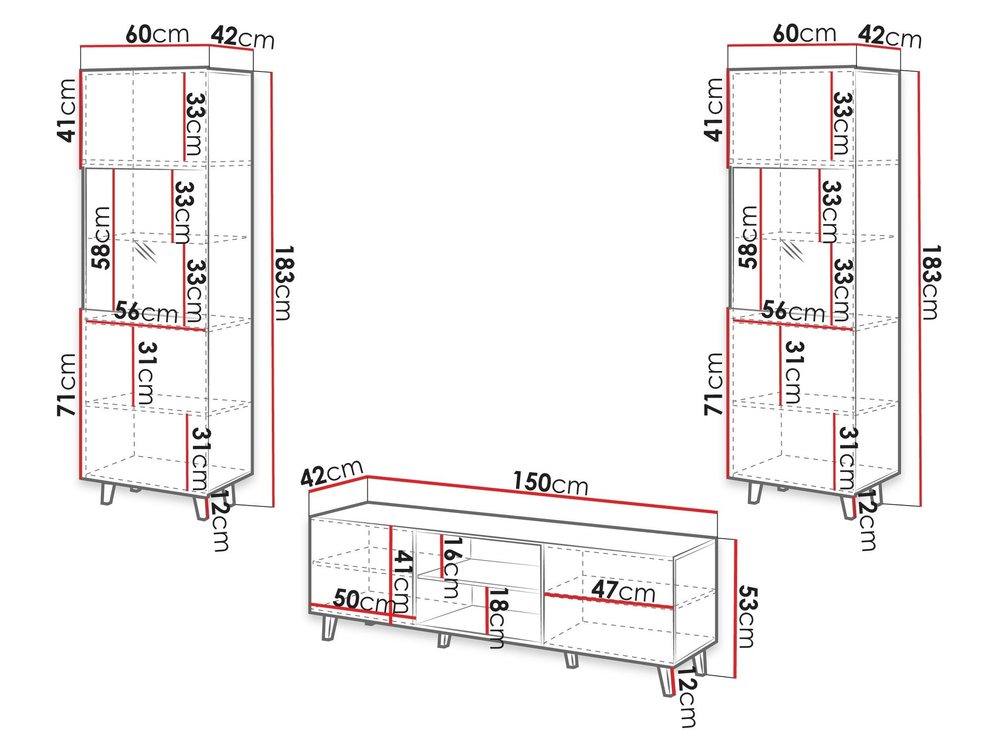 Wohnzimmer-Sets Comes (Wotan Eiche)