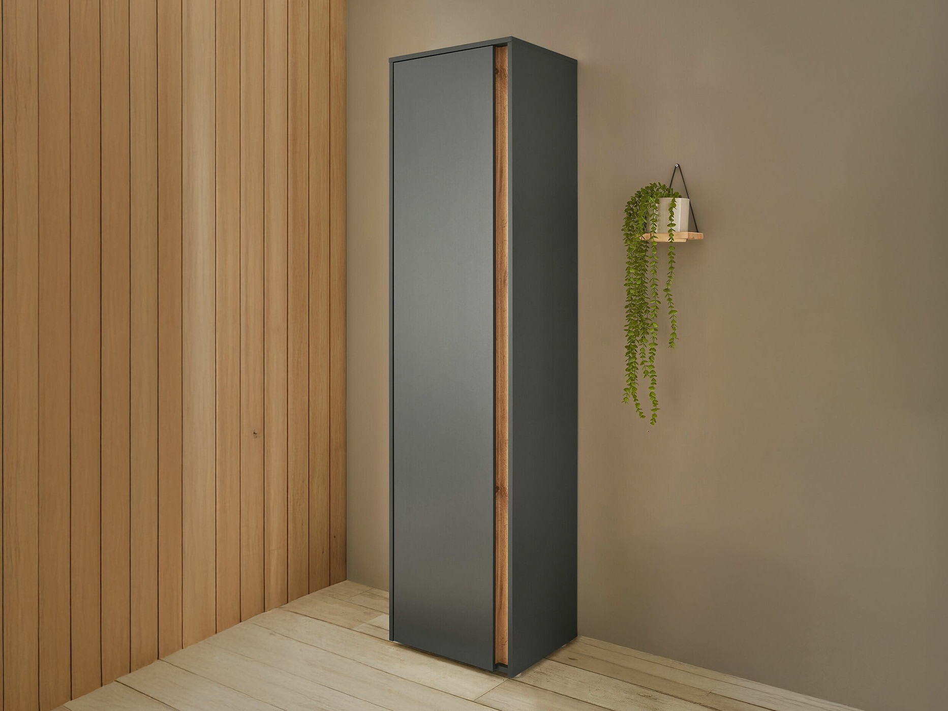 Kleiderschrank Elbsori 160 (Anthrazit)