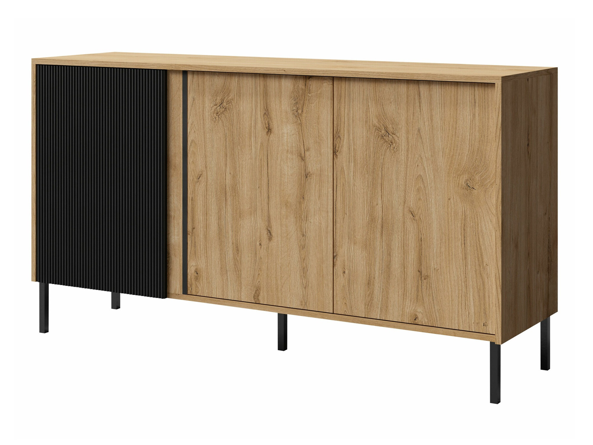 Sideboard Lumiri 101 (Eichenholzoptik + Schwarz)