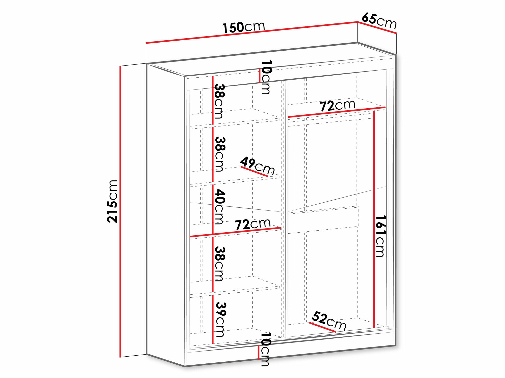Kleiderschrank Tenreme 101 (Eichenholzoptik + Schwarz)