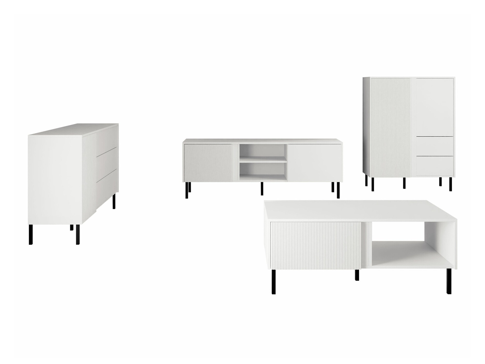 Wohnzimmer-Sets Lumiri 108 (Weiß)