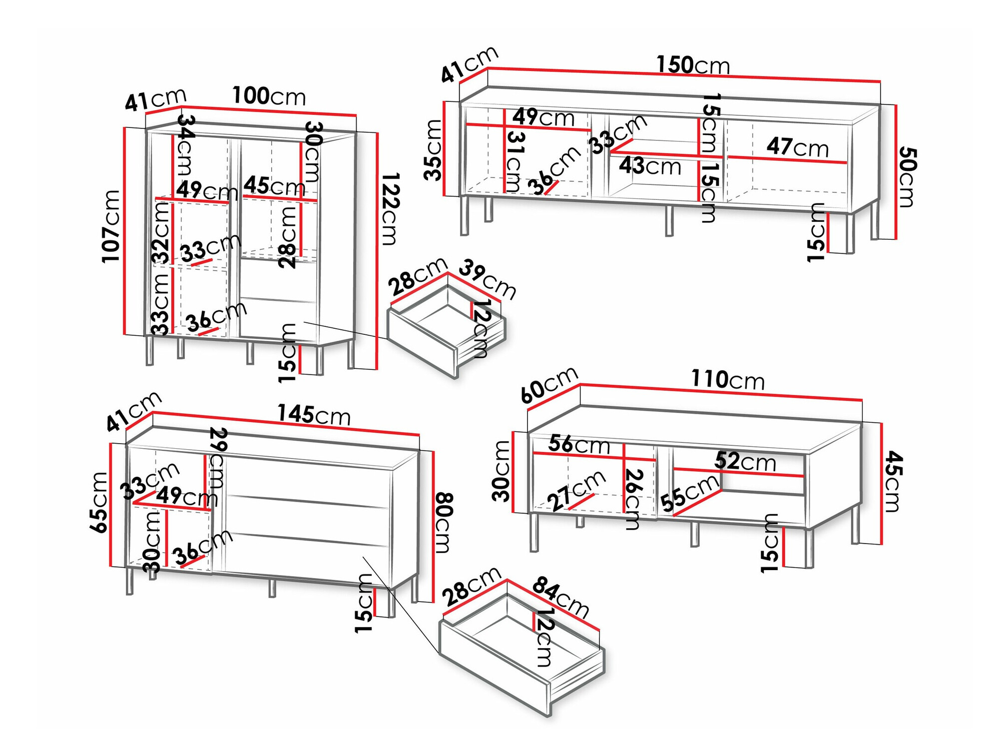 Wohnzimmer-Sets Lumiri 108 (Weiß)