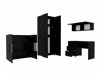 Möbel-Set Tivdalu 158 (Weiß glänzend + Schwarz glänzend)