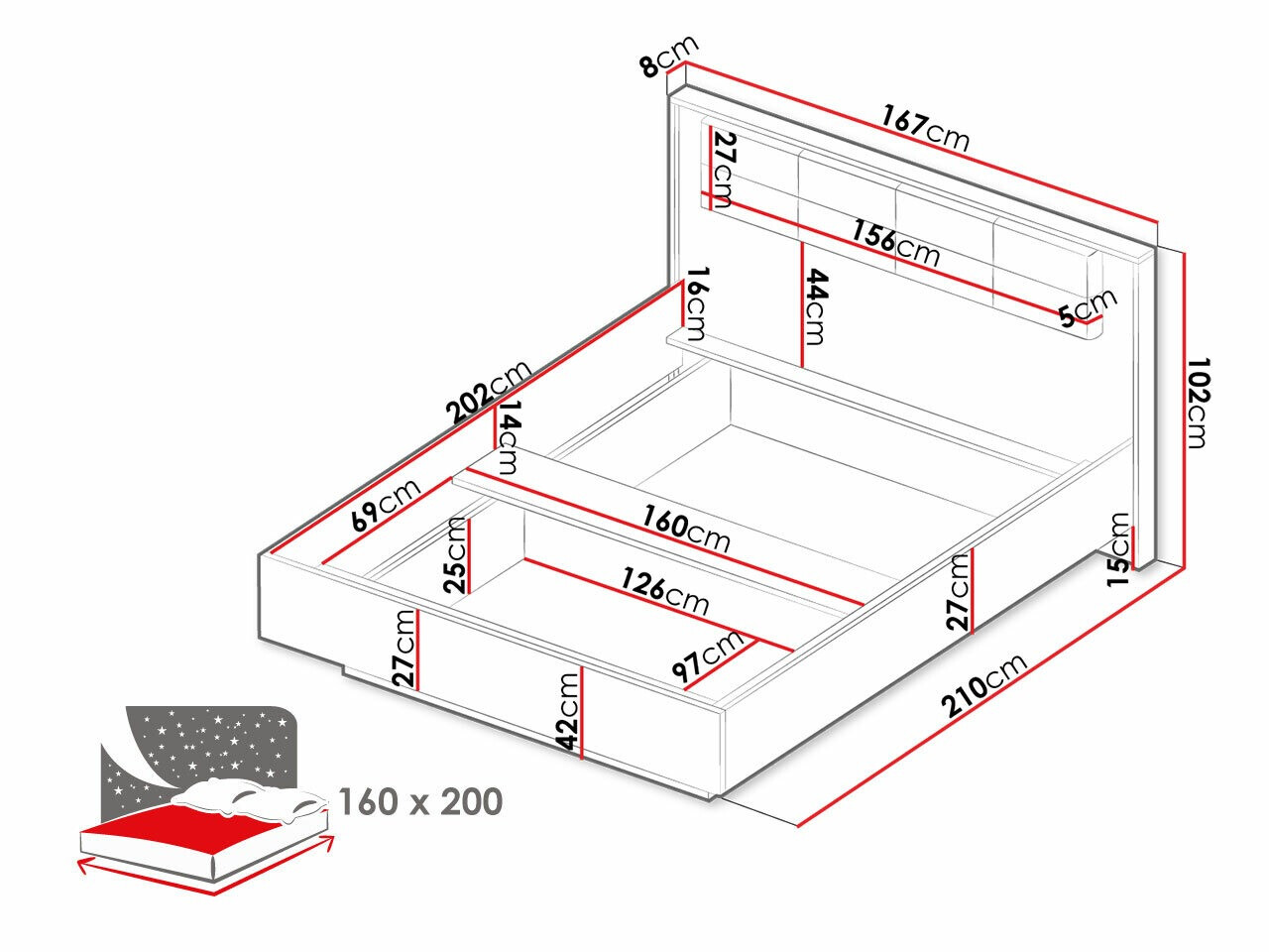 Bett Flodale 103 (Nein)