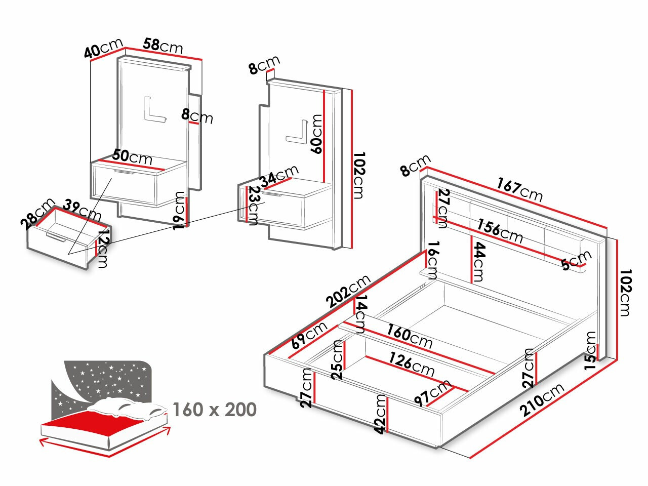 Bett Flodale 103 (Ja)
