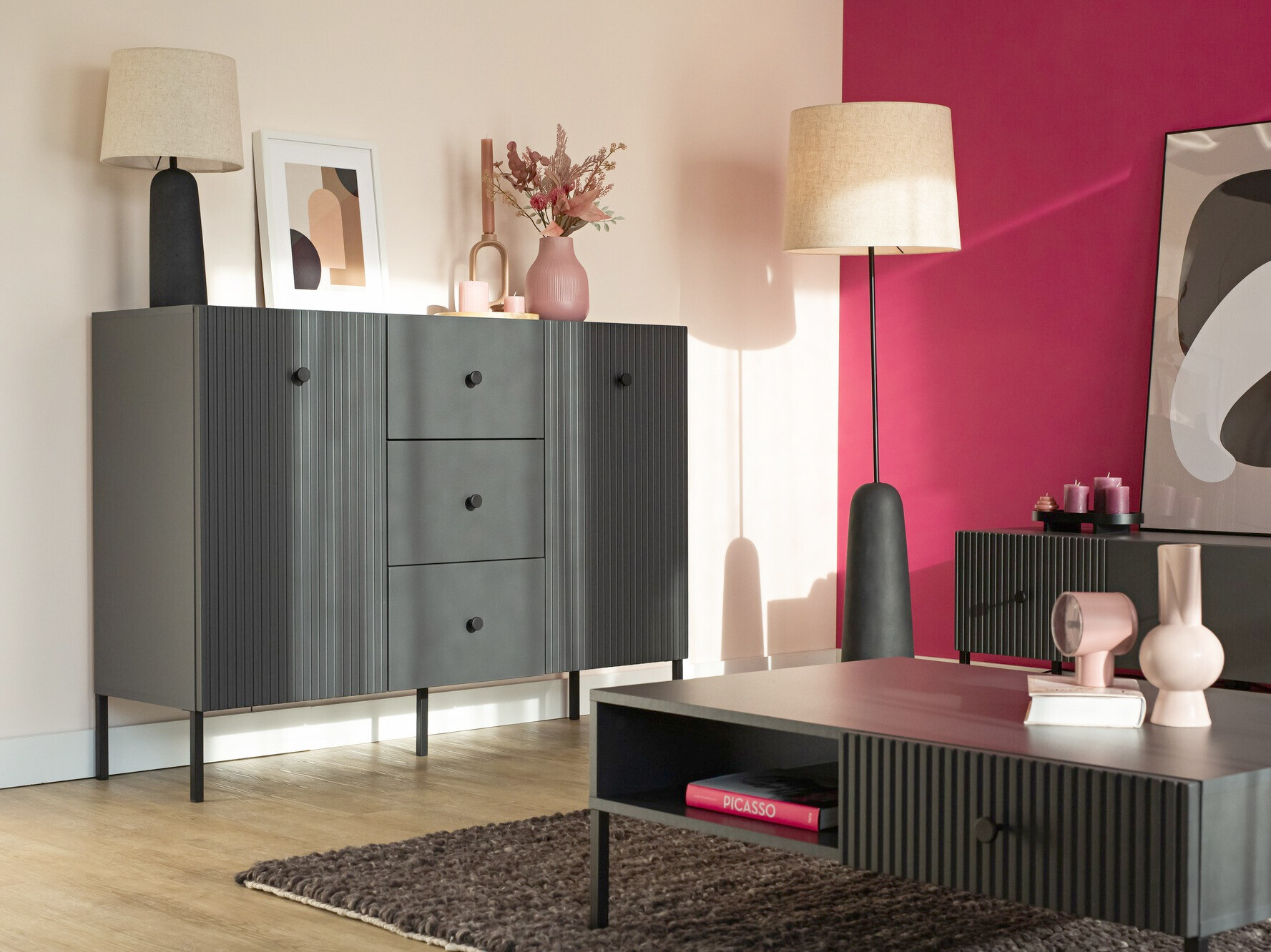 Kommoden Etliva 101 (Anthrazit)