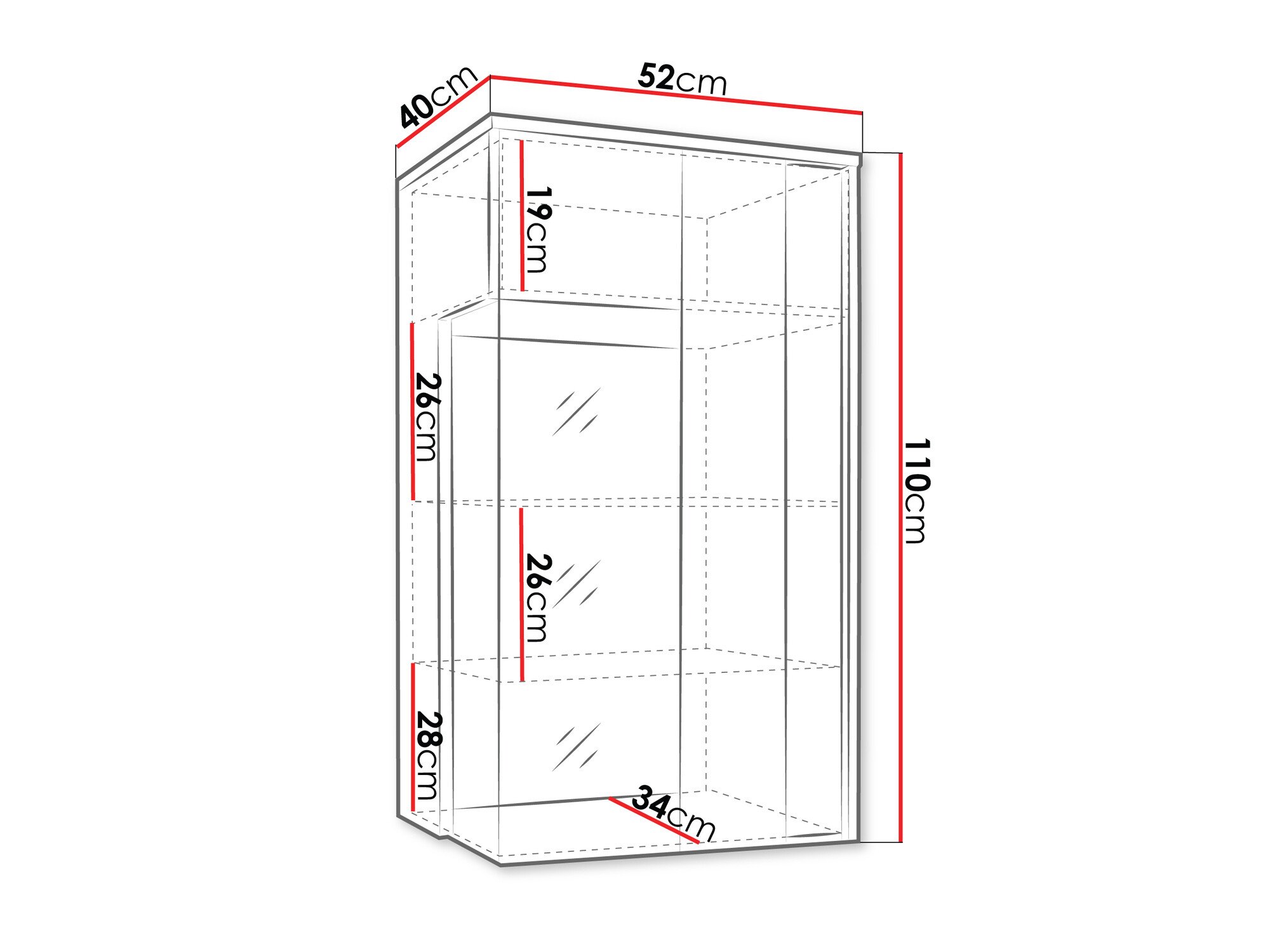 Hängeschrank Florem I (Weiß + Weiß glänzend)