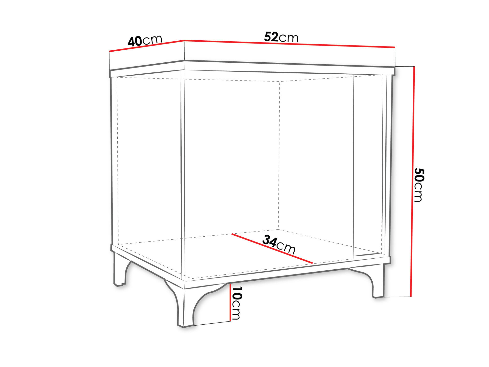 Nachttisch Florem I (Weiß + Weiß glänzend + Helles Holz)