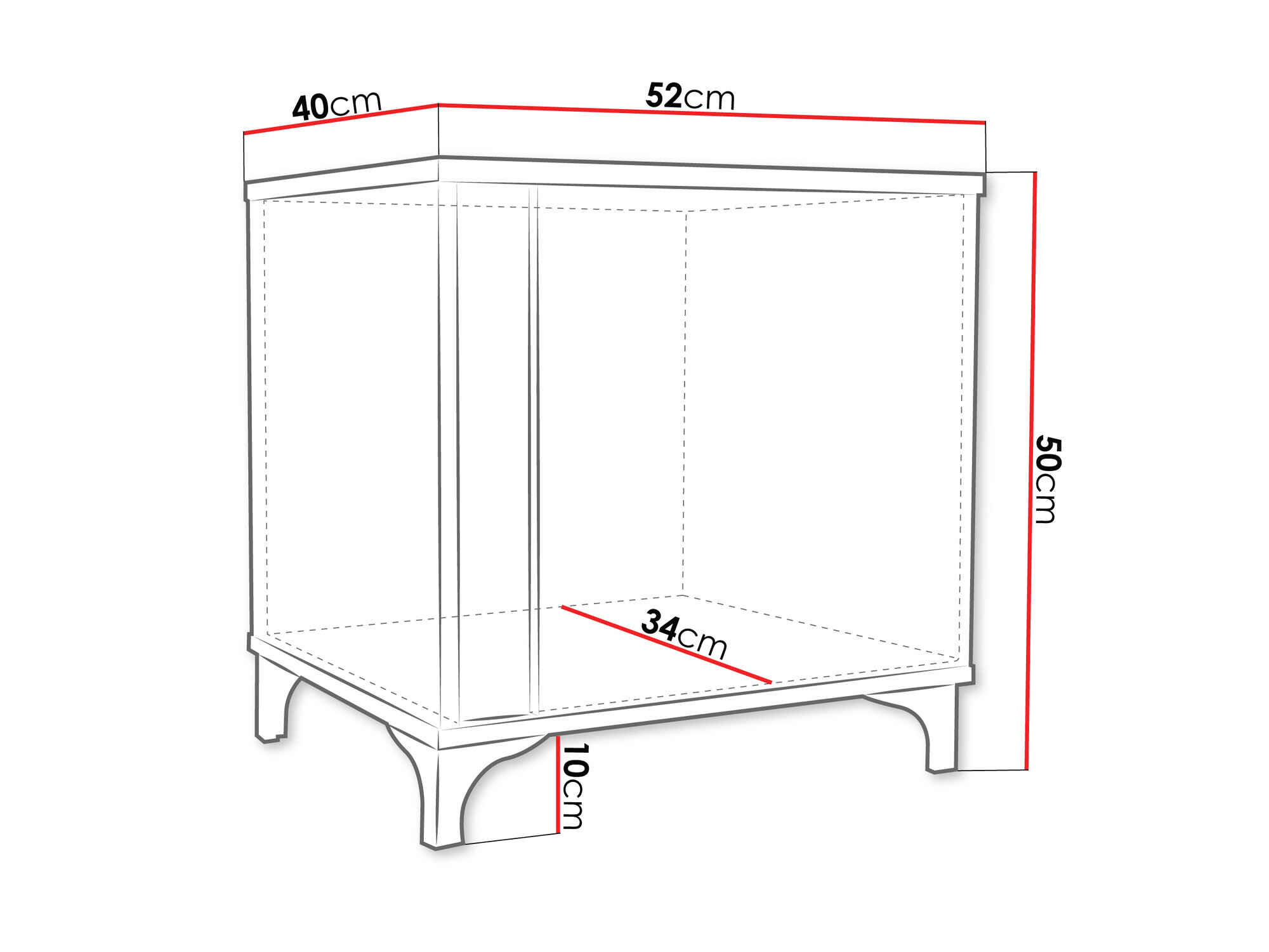 Nachttisch Florem (Weiß + Weiß glänzend + Helles Holz)
