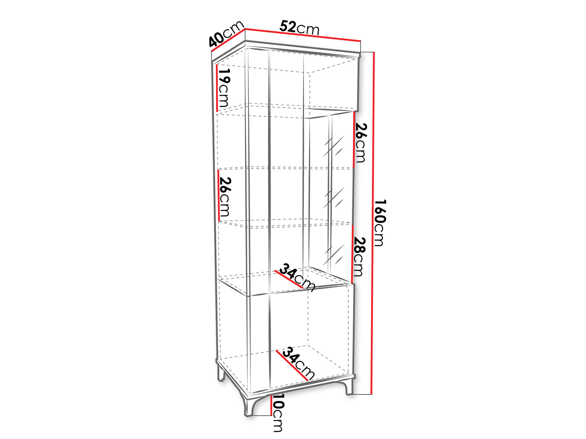 Regal Florem (Weiß + Weiß glänzend + Helles Holz)
