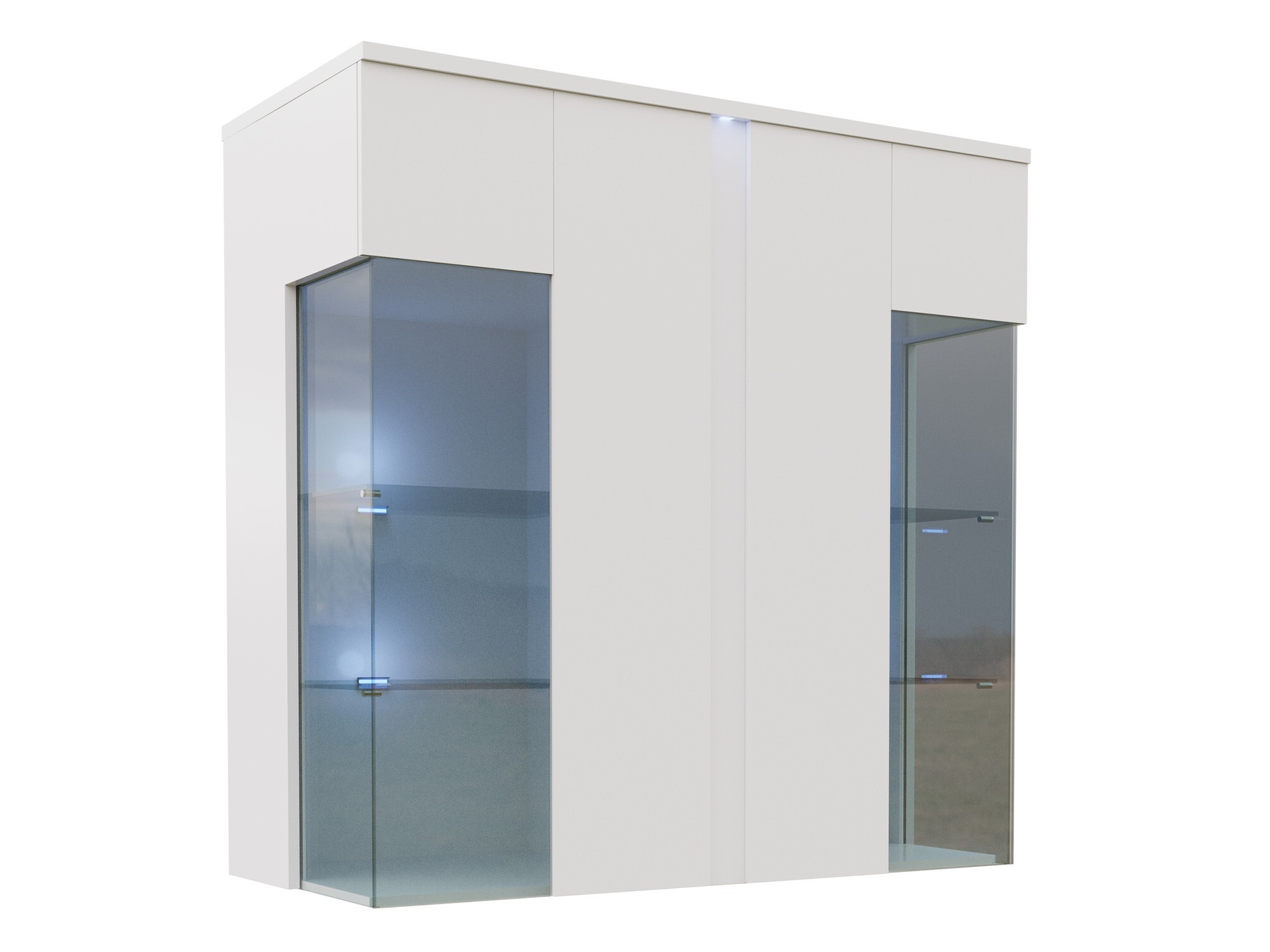 Sideboard Florem III (Weiß + Weiß glänzend)