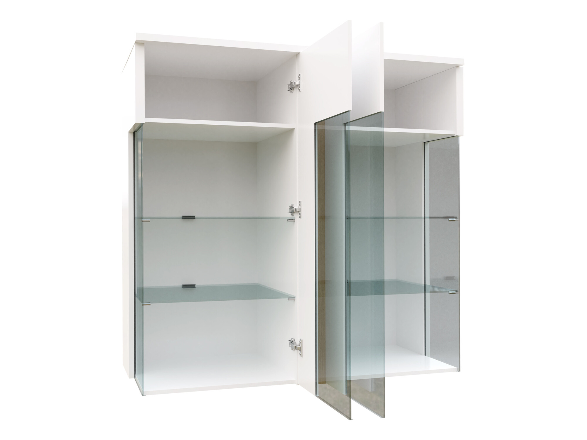 Sideboard Livseri 104 (Weiß + Weiß glänzend)