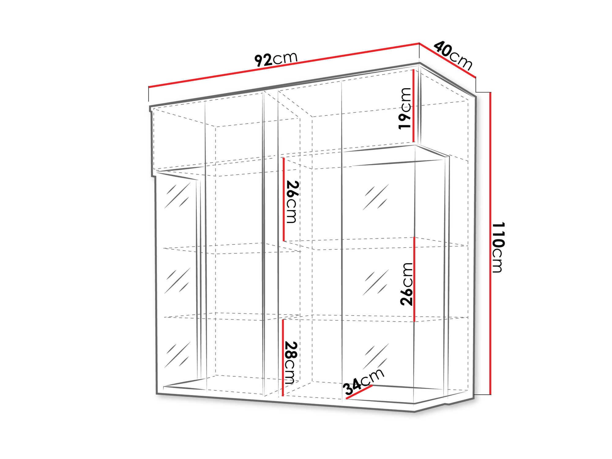 Sideboard Livseri 104 (Weiß + Weiß glänzend)