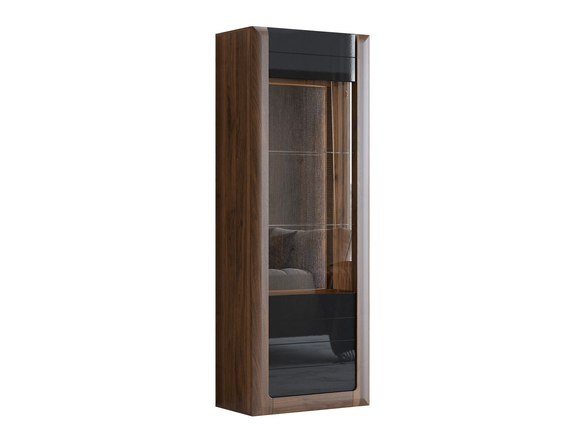 Regal Sovera 101 (Nussholzoptik + Schwarz glänzend)