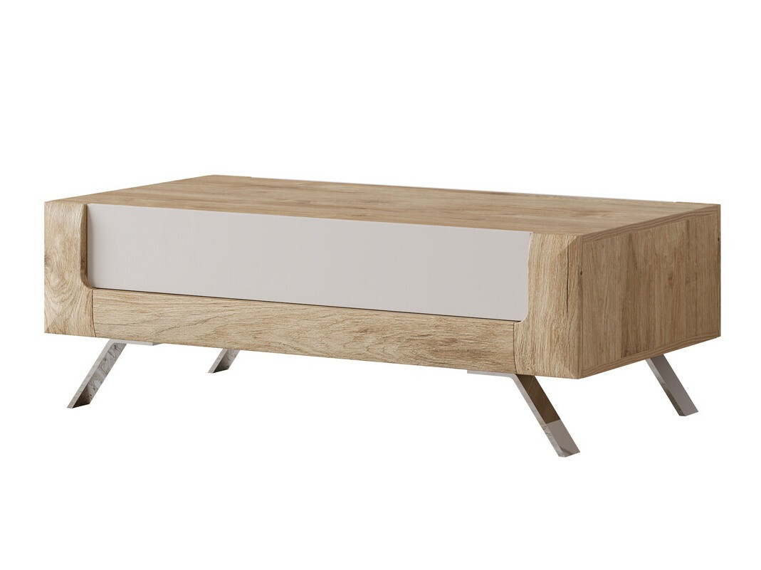 Couchtisch Sovera 108 (Goldene Eichenholzoptik + Kaschmir)