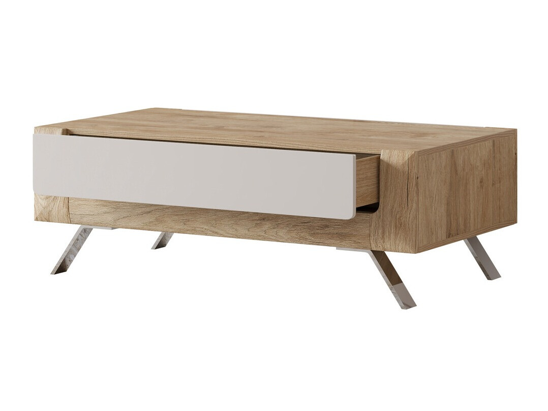 Couchtisch Sovera 108 (Goldene Eichenholzoptik + Kaschmir)