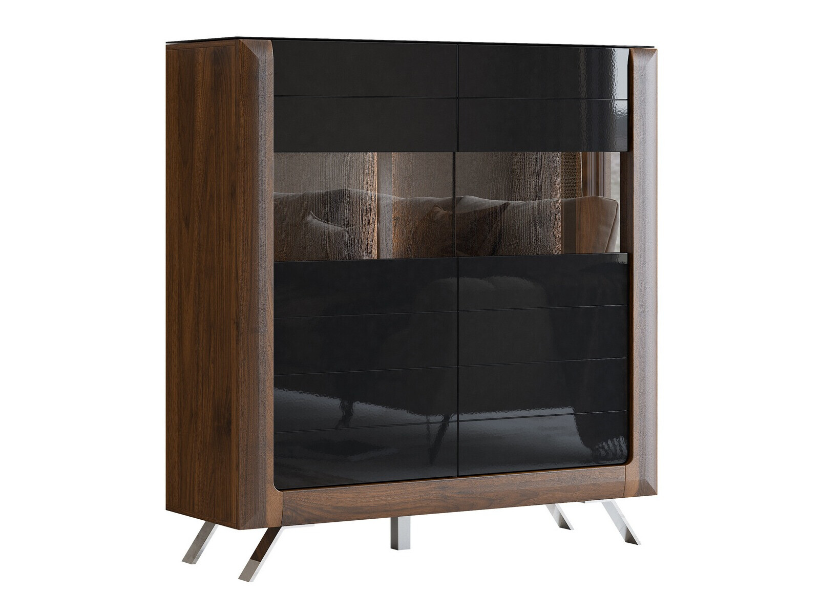 Regal Sovera 106 (Nussholzoptik + Schwarz glänzend)