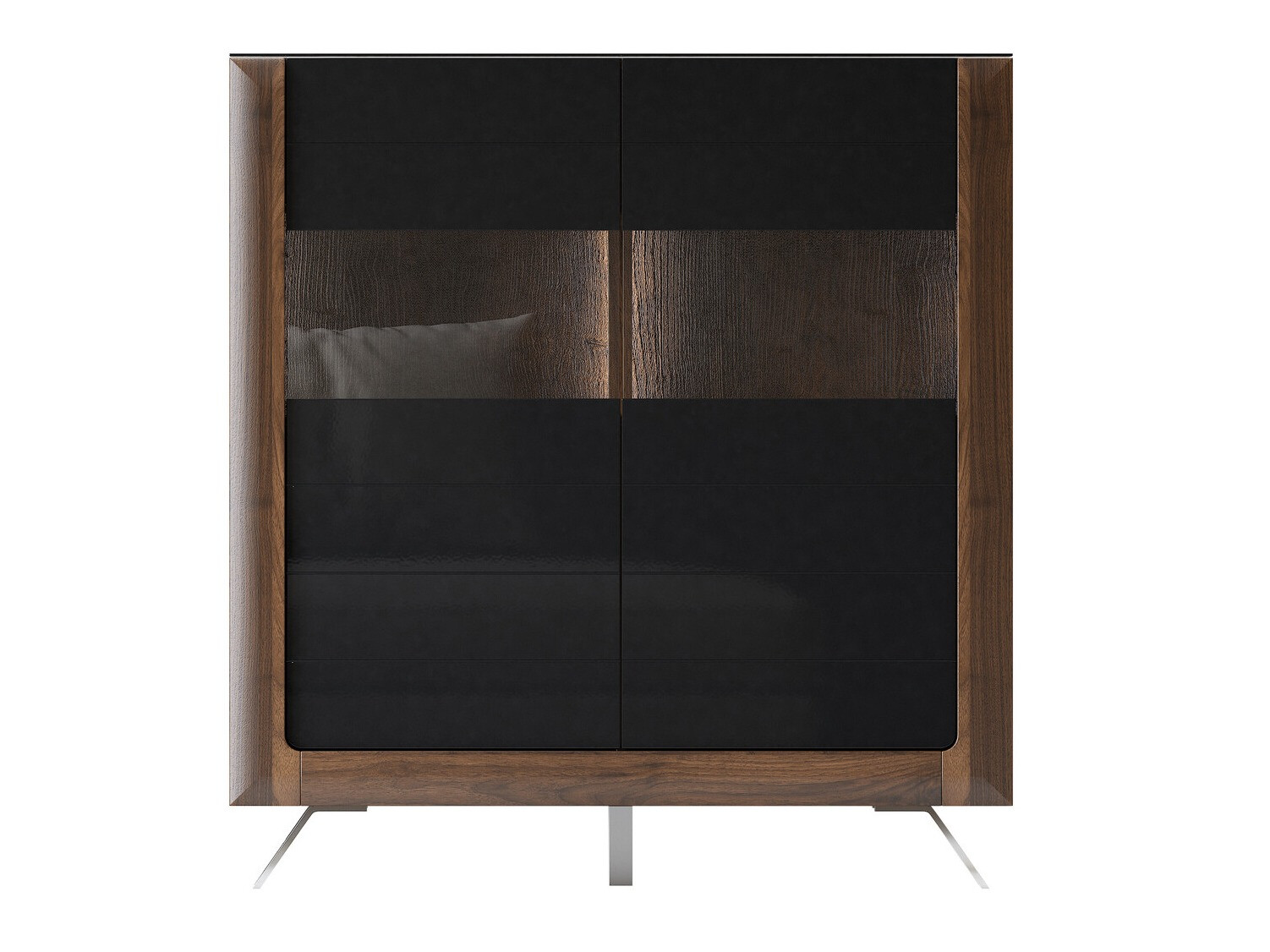 Regal Sovera 106 (Nussholzoptik + Schwarz glänzend)